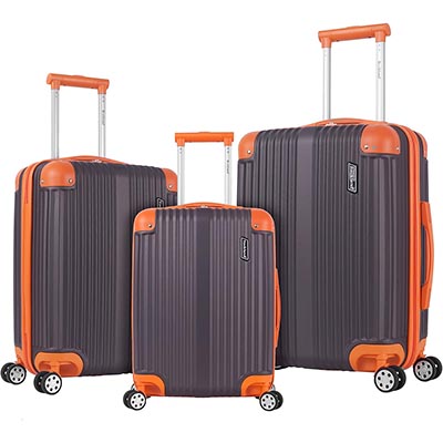 Rockland Berlin Hardside Expandable Spinner Wheel Luggage Set, Charcoal, 3-Piece (20/24/28)