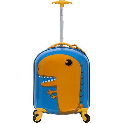 Rockland Jr. Kids' My First Hardside Spinner Luggage,Telescoping Handles, Dinosaur, Carry-On 19-Inch