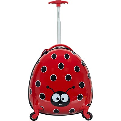 Rockland Jr. Kids' My First Hardside Spinner Luggage, Telescoping Handles, Ladybug, Carry-On 19-Inch