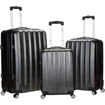 Rockland Santa Fe Hardside Spinner Wheel Luggage, Carbon, 3-Piece Set (20/24/28)